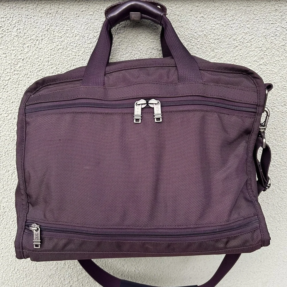 TUMI Canvas and Leather Duffle Travel Gym Bag in Chocolate Brown  Made in USA